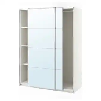 IKEA Pax / auli roupeiro, branco/vidro espelhado, 150x66x201 cm promoção