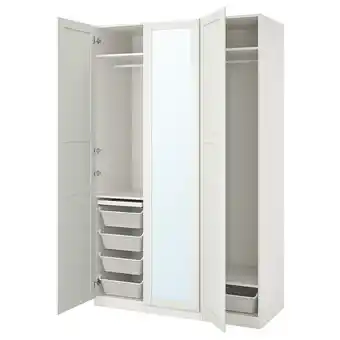 IKEA Pax / tyssedal combinação de roupeiro, branco/vidro espelhado, 150x60x236 cm promoção