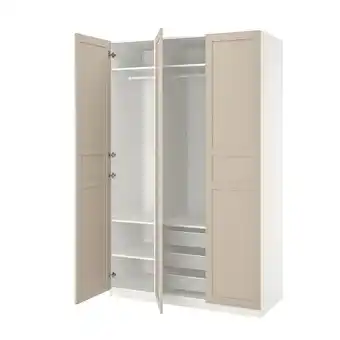 IKEA Pax / flisberget combinação de roupeiro, branco/bege claro, 150x60x236 cm promoção