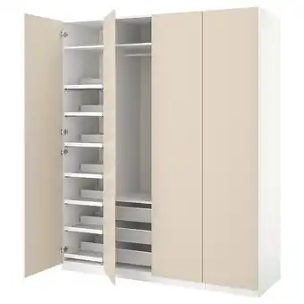 IKEA Pax / reinsvoll combinação de roupeiro, branco/bege acinzentado, 200x60x236 cm promoção