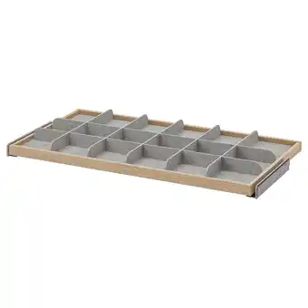 IKEA Komplement tabuleiro extraível c/divisória, ef carvalho c/velatura branca/cinz clr, 100x58 cm promoção