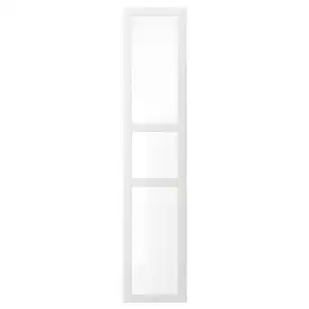 Tyssedal porta c/dobradiças, branco/vidro, 50x229 cm