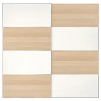 IKEA Mehamn par de portas deslizantes, dupla face/ef carvalho c/velatura branca branco, 200x201 cm promoção