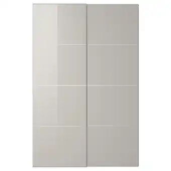 IKEA Hokksund par de portas deslizantes, brilh cinz clr, 150x236 cm promoção