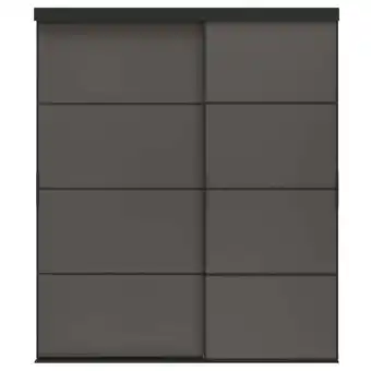 IKEA Skytta / mehamn combinação porta deslizante, preto/dupla face cinz esc, 177x205 cm promoção