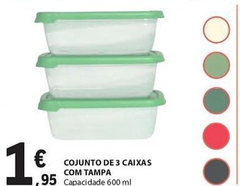 E.Leclerc COJUNTO DE 3 CAIXAS COM TAMPA promoção