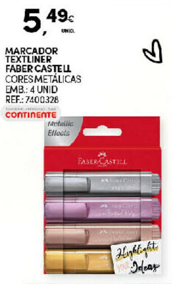 Continente Marcador Textliner Faber Castell 4 Unid promoção
