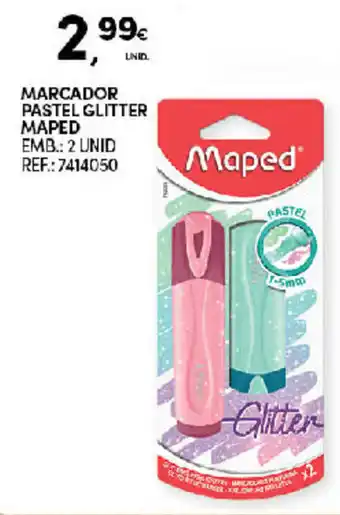 Continente Marcador Pastel Glitter Maped 2 Unid promoção