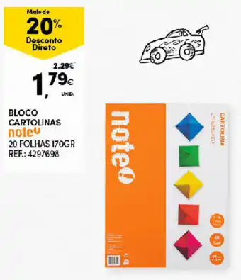 Continente Bloco Cartolinas note 20 Folhas promoção