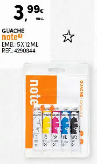 Continente Guache note 5x12ml promoção