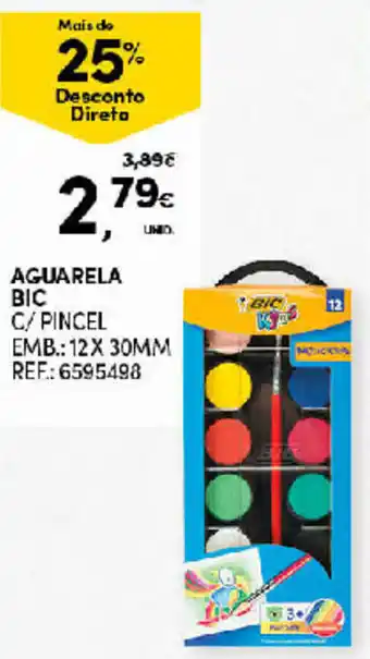Continente Aguarela BIC C/Pincel 12x30mm promoção