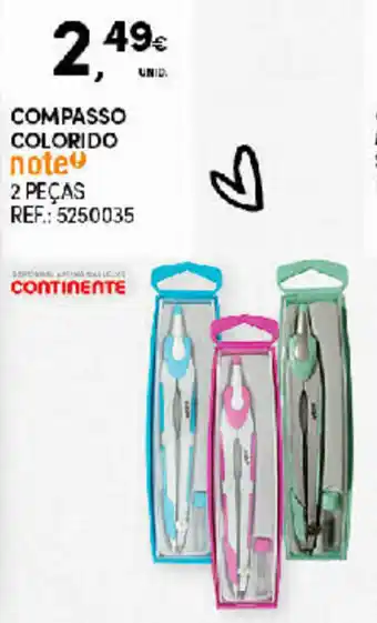 Continente Compasso Colorido note 2 Peças promoção