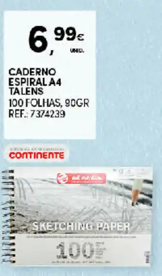 Continente Caderno Espiral A4 Talens 100 Folhas promoção