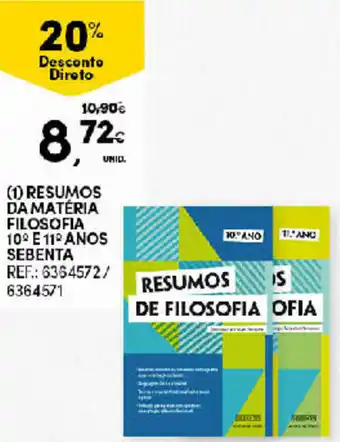 Resumos da Matéria Filosofia 10° E 11° Anos Sebenta