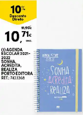 Continente Sgenda Escolar 2021- 2022 Sonha, Acredita, Realiza Porto Editora promoção