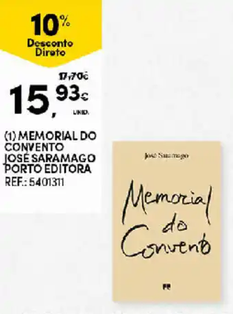 Continente Memorial do Convento José Saramago Porto Editora promoção