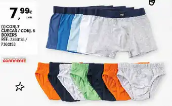 Continente Conj. 7 Cuecas/Conj. 5 Boxers promoção