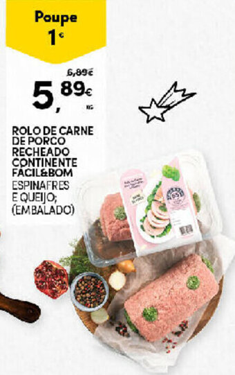 Continente Rolo de Carne de Porco Recheado Continente Fácil & Bom promoção