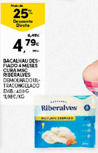 Continente Bacalhau Desfiado 4 Meses Cura MSC Riberalves 400g promoção