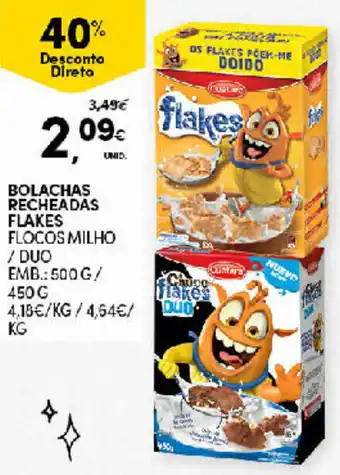 Continente Bolachas Recheadas Flakes 500g/450g promoção
