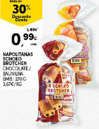 Continente Napolitanas Schoko Brotchen 270g promoção