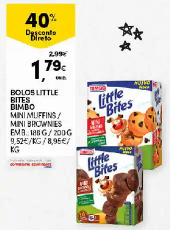 Continente Bolos Little Bites Bimbo 188g/200g promoção