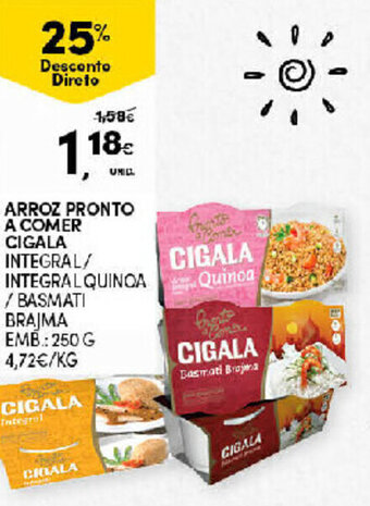 Continente Arroz Pronto A Comer Cigala 250g promoção