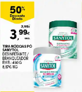 Continente Tira Nódoas Pó Sanytol 450g promoção