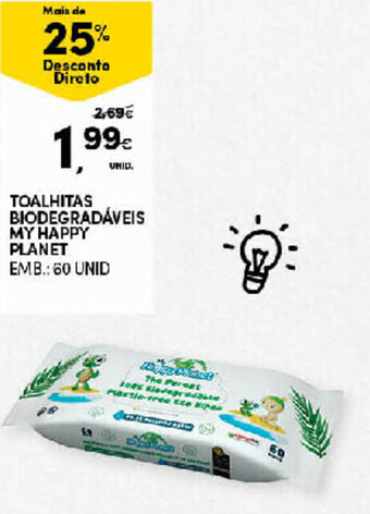 Continente Toalhitas Biodegradáveis My Happy Planet 60 Unid promoção
