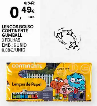 Continente Lencos Bolso Continente Gumball 6 Unid promoção