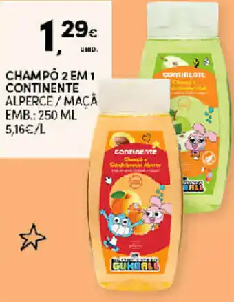 Continente Champô 2 em 1 Continente 250ml promoção