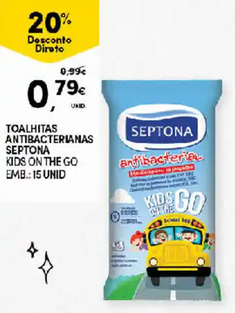Continente Toalhitas Antibacterianas Septona 15 Unid promoção