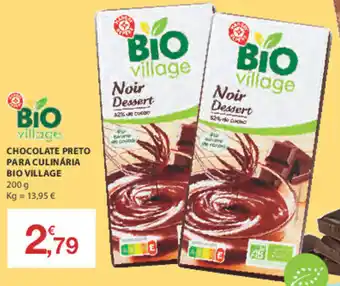 Chocolate Preto para Culinária Bio Village 200g