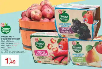 E.Leclerc Puré de Fruta Douce Ur Du Verger 4 x 100g promoção
