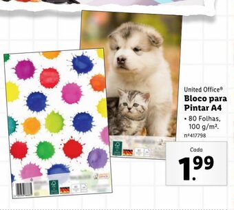 Lidl United Office Bloco para Pintar A4 promoção
