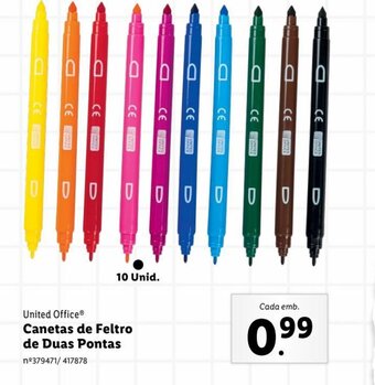 Lidl United OfficeⓇ Canetas de Feltro de Duas Pontas nº379471/ 417878 promoção