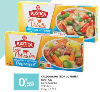 E.Leclerc Caldo Baixo Teor Gordura Rustica 12 Cubos promoção