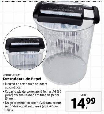 Lidl United Office Destruidora de Papel promoção