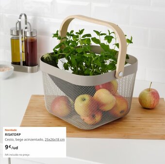 IKEA RISATORP Cesto, bege acinzentado, 25x26x18 cm promoção