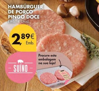 Pingo Doce HAMBÚRGUER DE PORCO PINGO DOCE Emb. 4 Unid. promoção