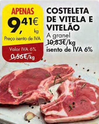 Pingo Doce COSTELETA DE VITELA E VITELAO promoção