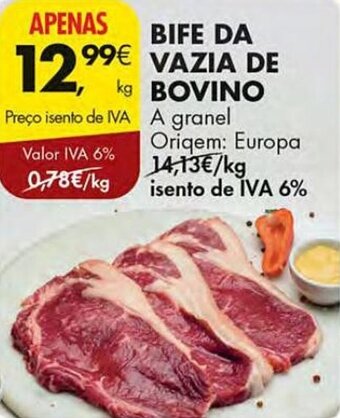 BIFE DA VAZIA DE BOVINO