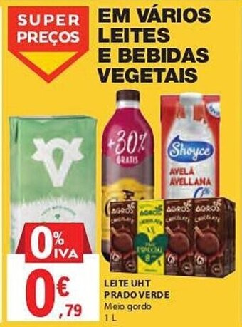 E.Leclerc LEITE UHT PRADO VERDE Meio gordo 1L promoção