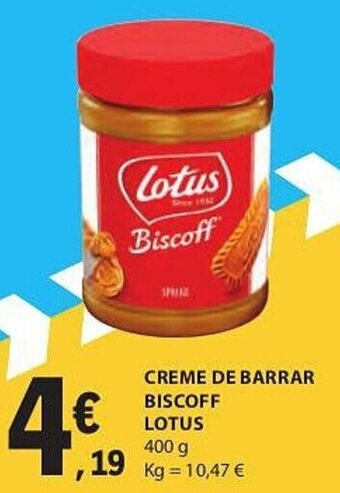 E.Leclerc CREME DE BARRAR BISCOFF LOTUS 400G promoção