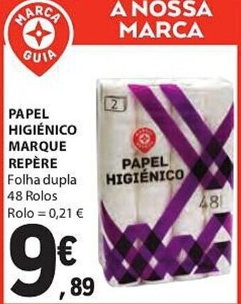 E.Leclerc PAPEL HIGIÉNICO MARQUE REPÈRE Folha dupla 48 Rolos promoção