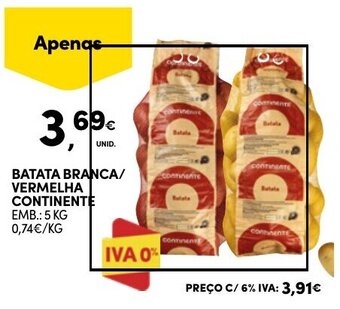 BATATA BRANCA/ VERMELHA CONTINENTE EMB.: 5 KG