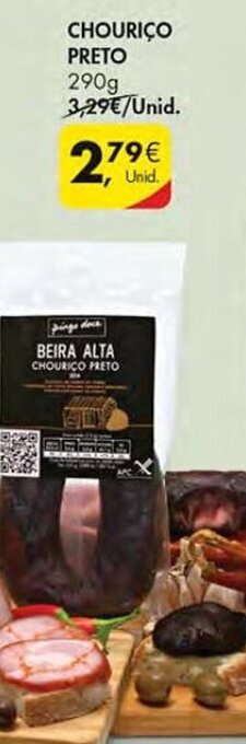 Pingo Doce CHOURIÇO PRETO 290g promoção