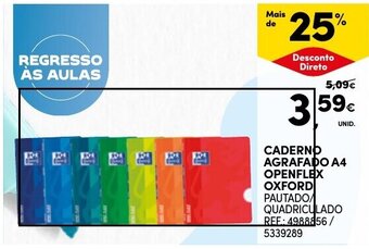 Continente CADERNO AGRAFADO A4 OPENFLEX OXFORD promoção