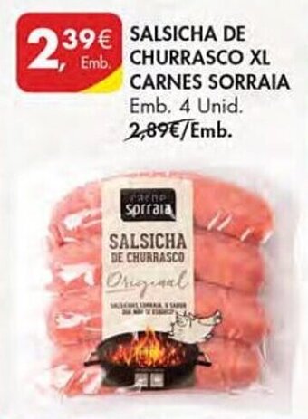 Pingo Doce SALSICHA DE CHURRASCO XL CARNES SORRAIA Emb. 4 Unid. promoção