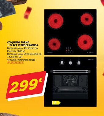 Bricomarché CONJUNTO FORNO + PLACA VITROCERÂMICA Dimensão placa: 46x59x52 cm promoção